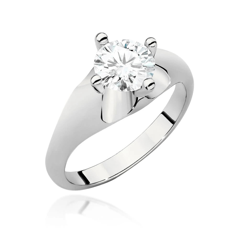 Prsten z bílého zlata s lab-grown diamantem Round/Brilliant o hmotnosti 1,00 ct