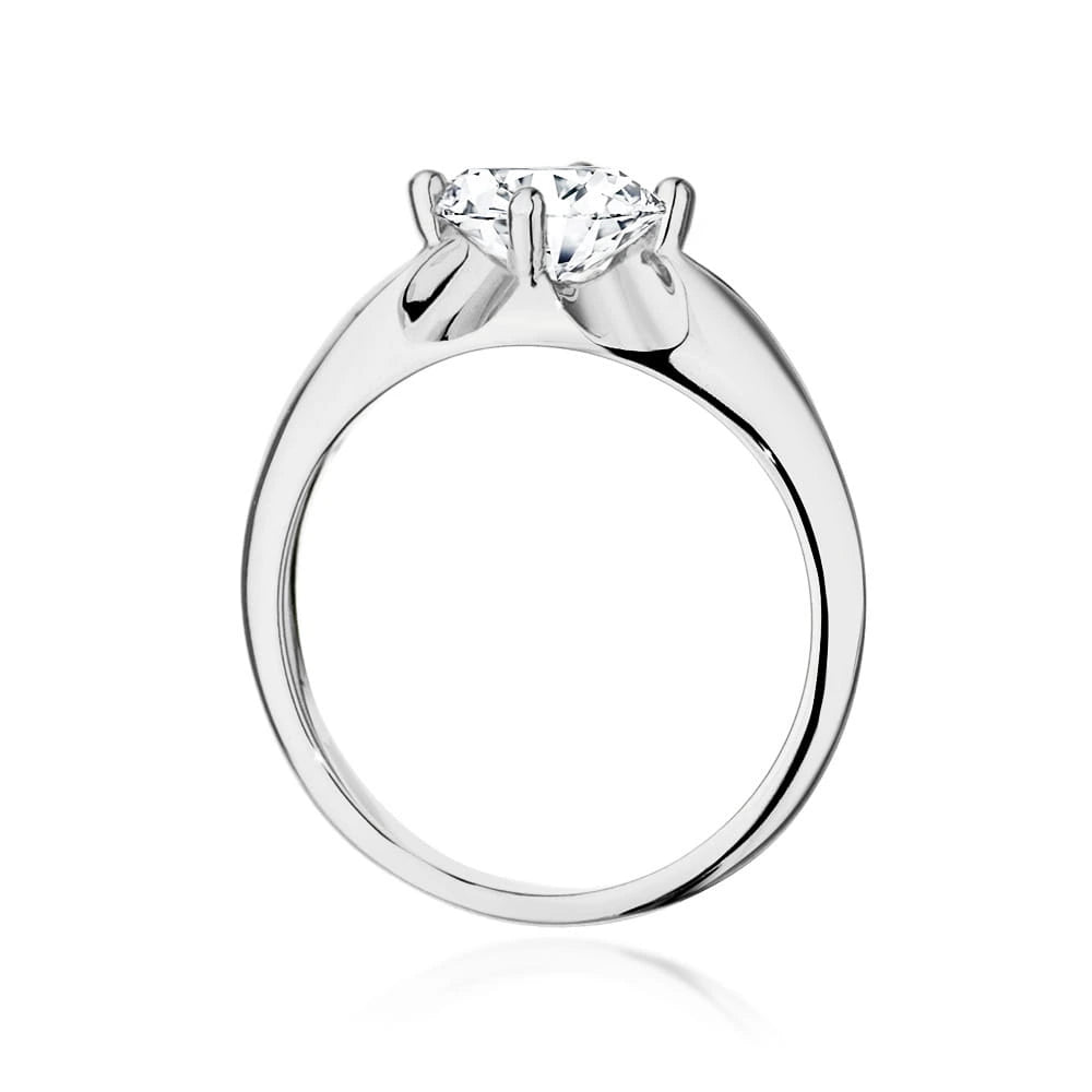 Prsten z bílého zlata s lab-grown diamantem Round/Brilliant o hmotnosti 1,00 ct