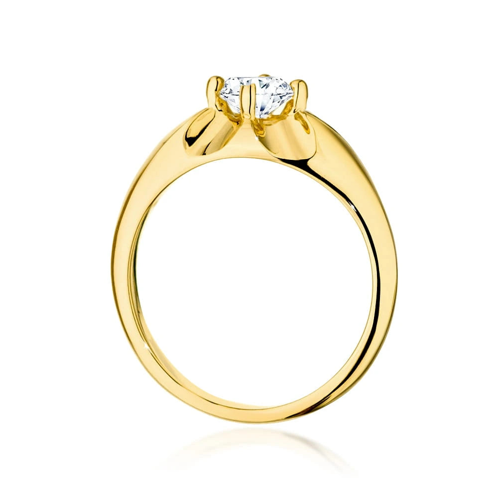 Prsten ze žlutého zlata s lab-grown diamantem Round/Brilliant o hmotnosti 0,50 ct
