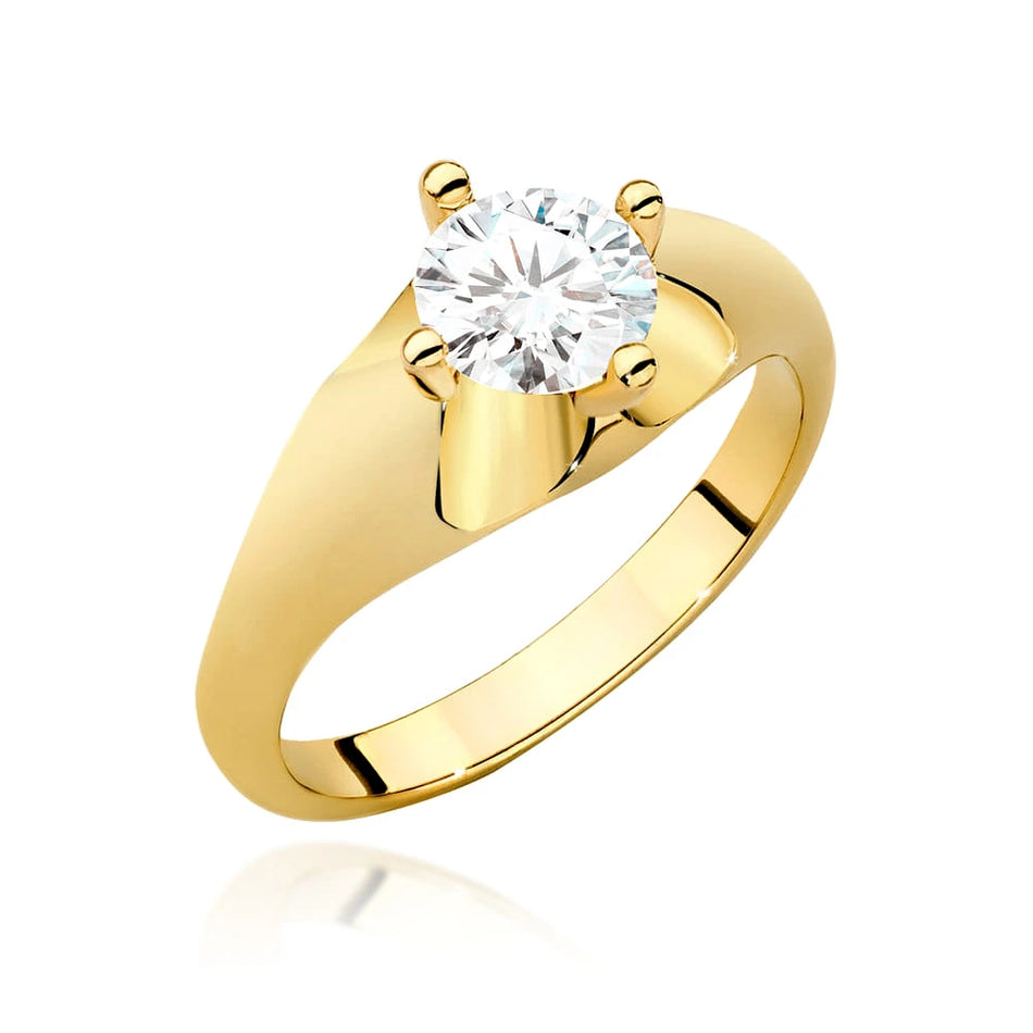 Prsten ze žlutého zlata s lab-grown diamantem Round/Brilliant o hmotnosti 0,70 ct