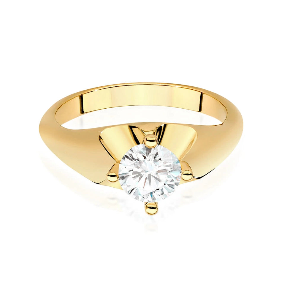 Prsten ze žlutého zlata s lab-grown diamantem Round/Brilliant o hmotnosti 0,70 ct