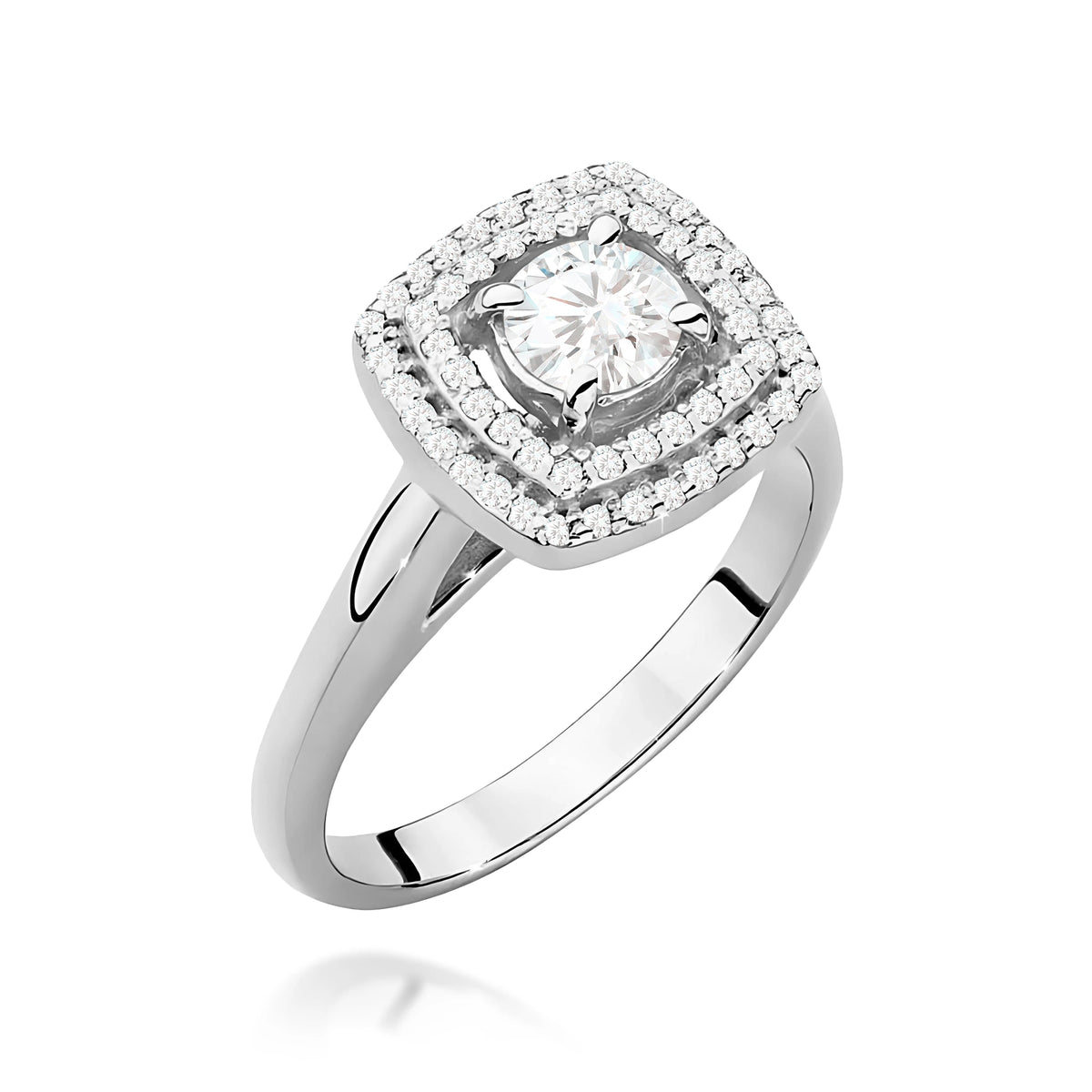 Prsten z bílého zlata s lab-grown diamantem Round/Brilliant 0,40 ct a lab-grown diamanty 0,28 ct