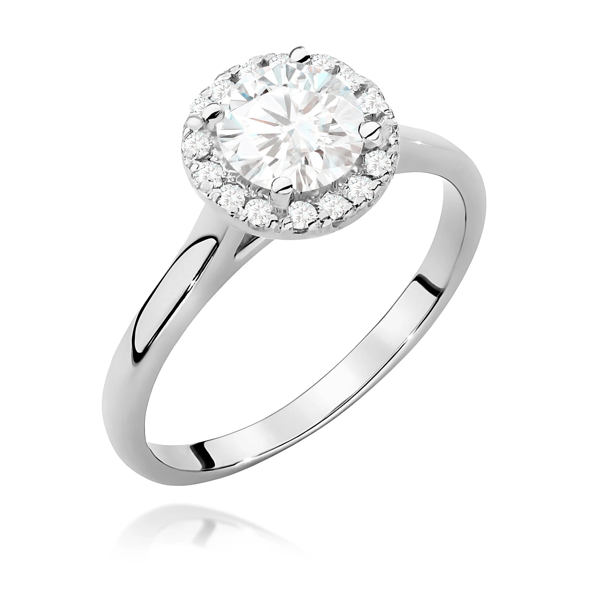 GREMARI White Gold engagement ring with Round 0.70 ct Central and 0.138 ct Sideline Lab-grown Diamonds