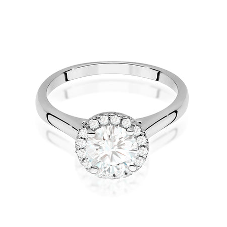 White Gold engagement ring with Round 0.70 ct Central and 0.138 ct Sideline Lab-grown Diamonds by GREMARI, 14K (585) gold