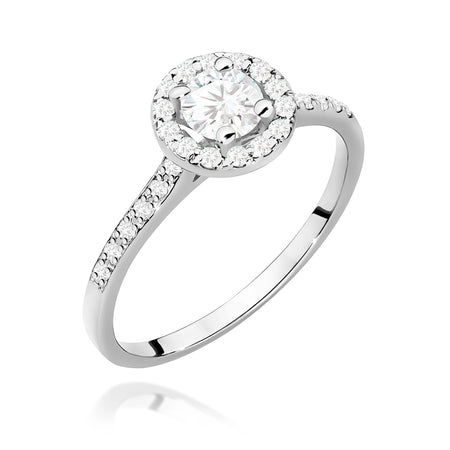 GREMARI White Gold engagement ring with Round 0.40 ct Central and 0.241 ct Sideline Lab-grown Diamonds