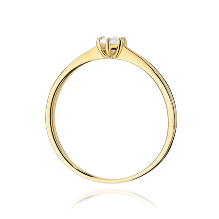 GREMARI 14K (585) Yellow Gold engagement ring with Round 0.15 ct Lab-grown Diamond