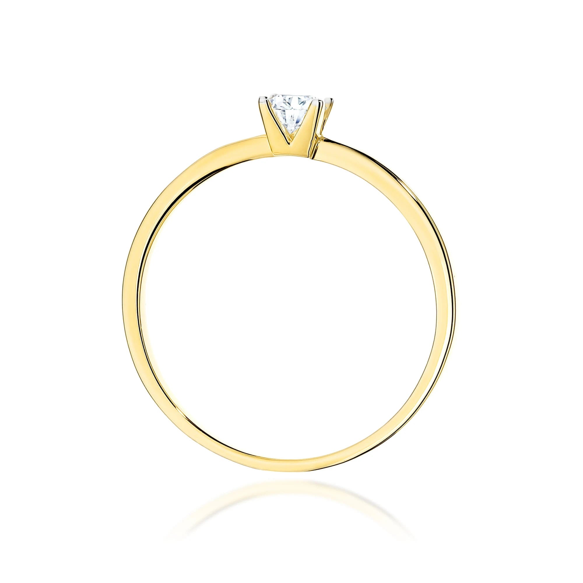 GREMARI 14K (585) Yellow Gold engagement ring with Princess 0.15 ct Lab-grown Diamond