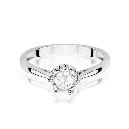 White Gold engagement ring with Round 0.25 ct Lab-grown Diamond by GREMARI, 14K (585) gold