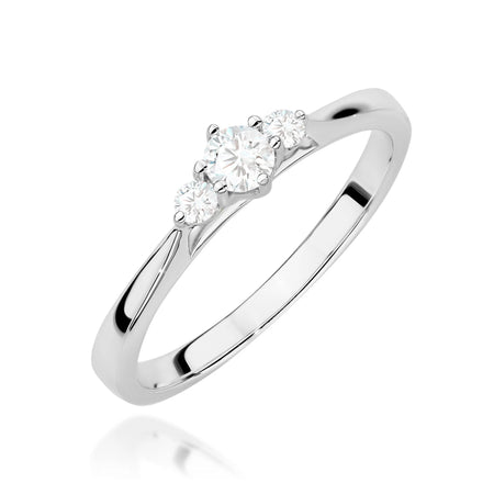 GREMARI White Gold engagement ring with Round 0.15 ct Central and 0.06 ct Sideline Lab-grown Diamonds