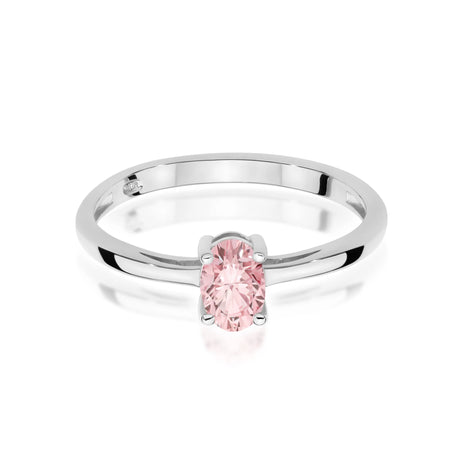 White Gold engagement ring with Oval 0.50 ct Lab-grown Diamond by GREMARI, 14K (585) gold