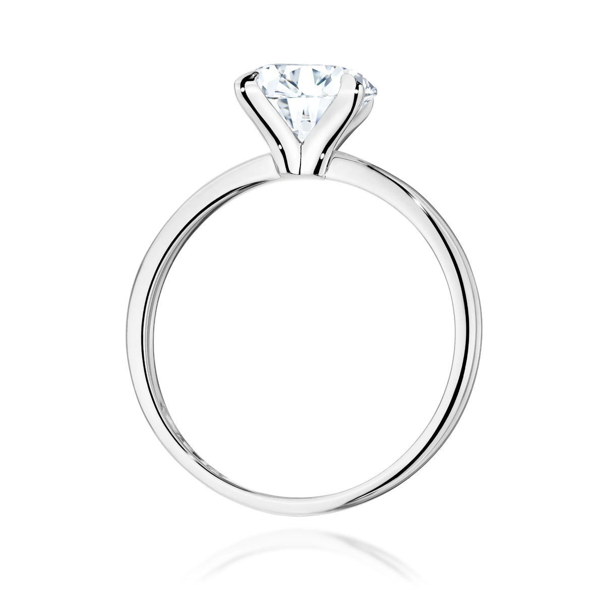 Prsten z bílého zlata s kulatým lab-grown diamantem 2,00 ct