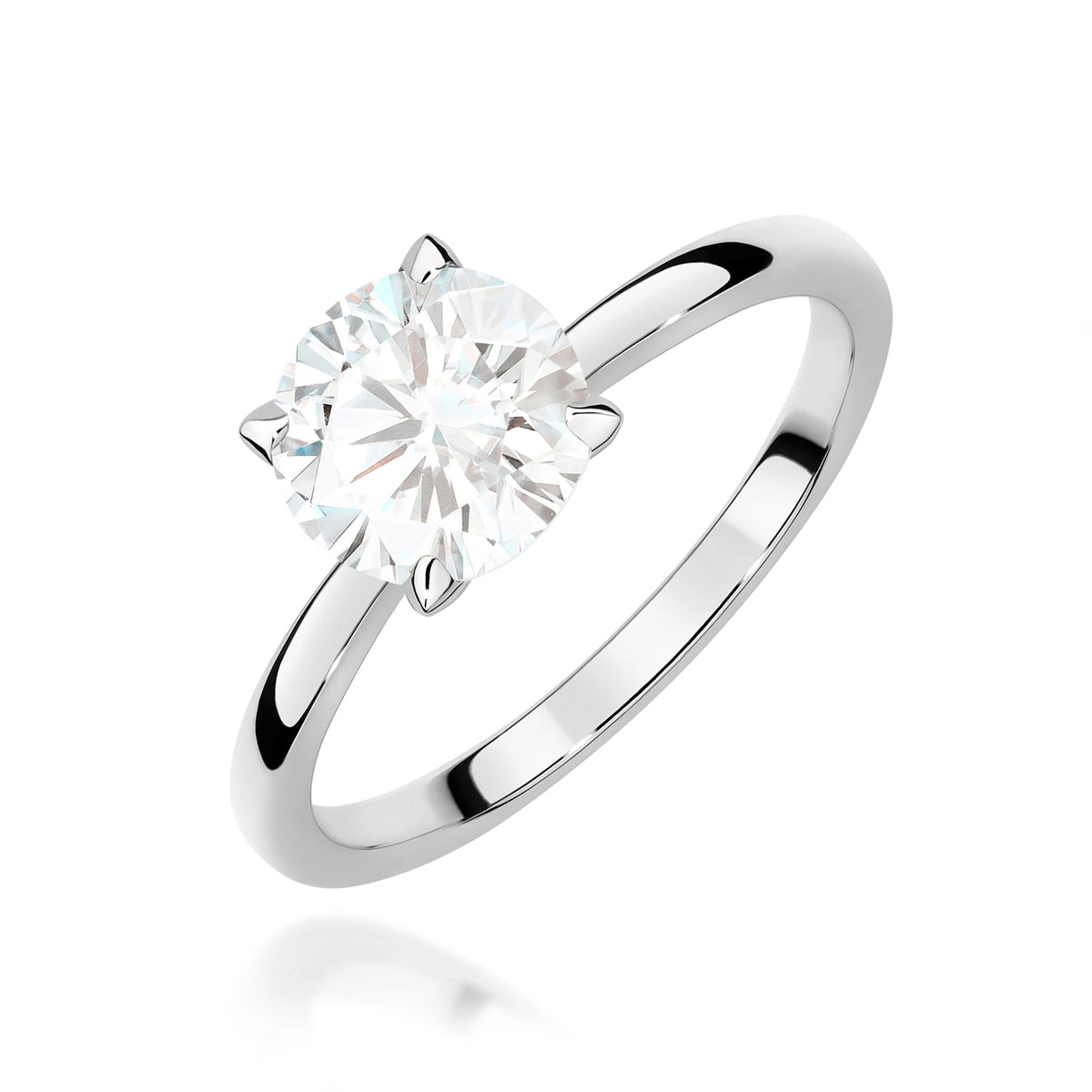 Prsten z bílého zlata – lab-grown diamant Round/Brilliant o hmotnosti 1,50 ct