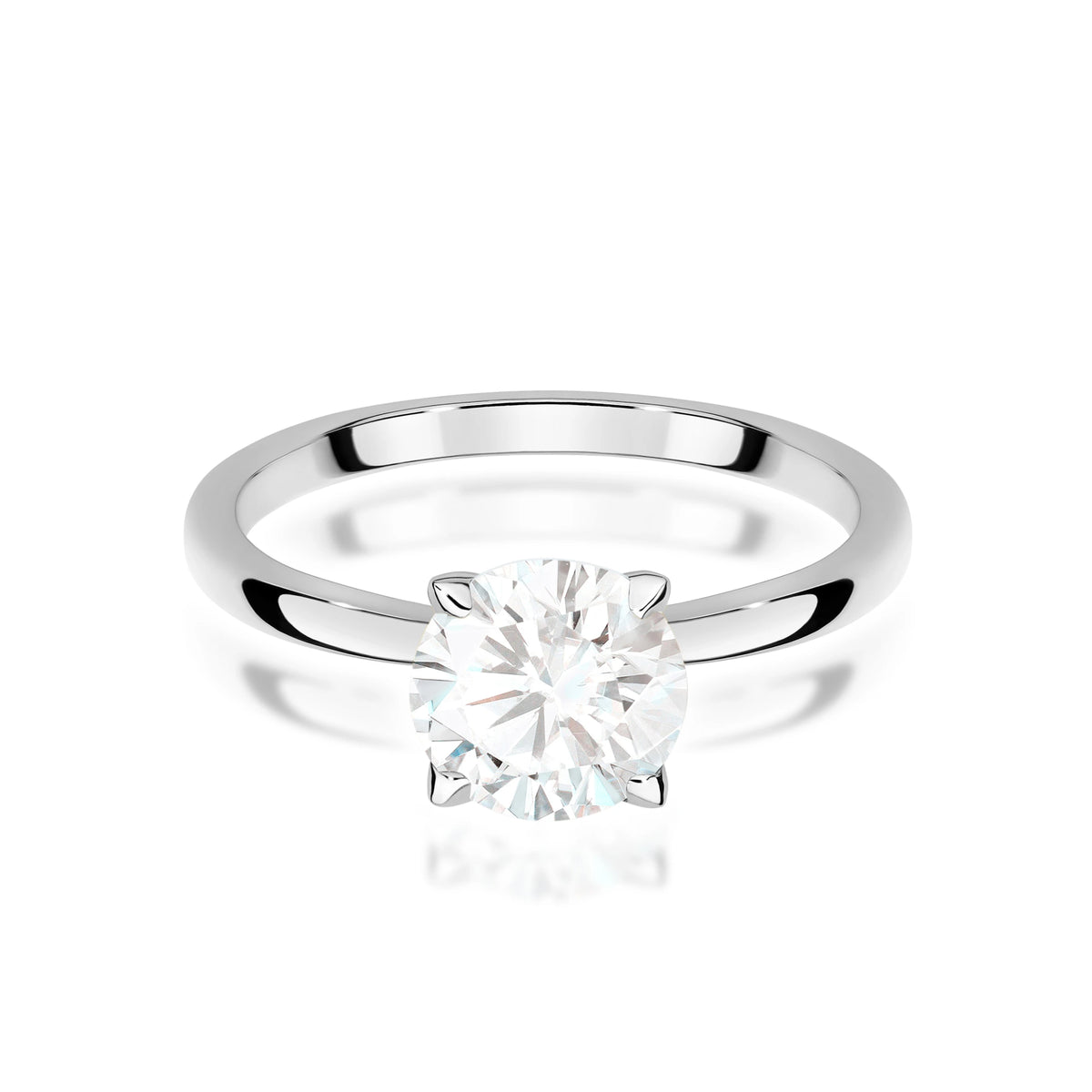 Prsten z bílého zlata – lab-grown diamant Round/Brilliant o hmotnosti 1,50 ct