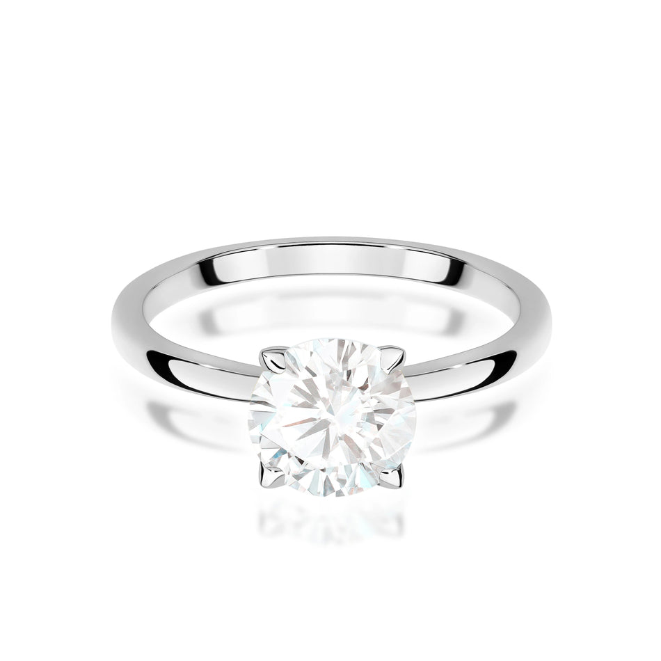Prsten z bílého zlata – lab-grown diamant Round/Brilliant o hmotnosti 1,50 ct