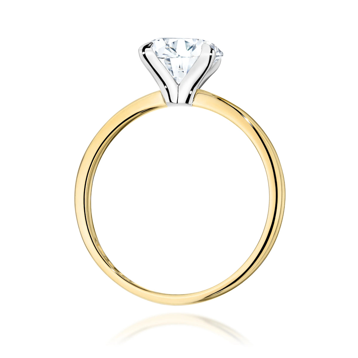 Prsten ze žlutého zlata s kulatým lab-grown diamantem 2,00 ct