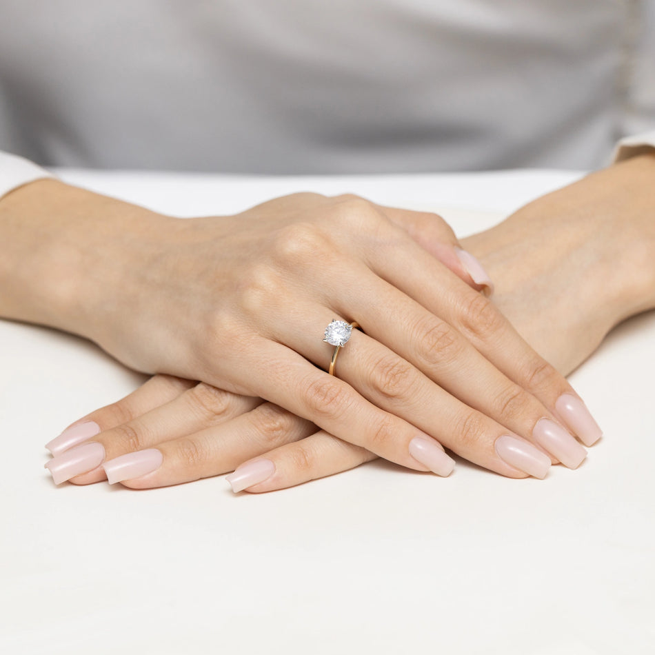 Prsten ze žlutého zlata s kulatým lab-grown diamantem 2,00 ct