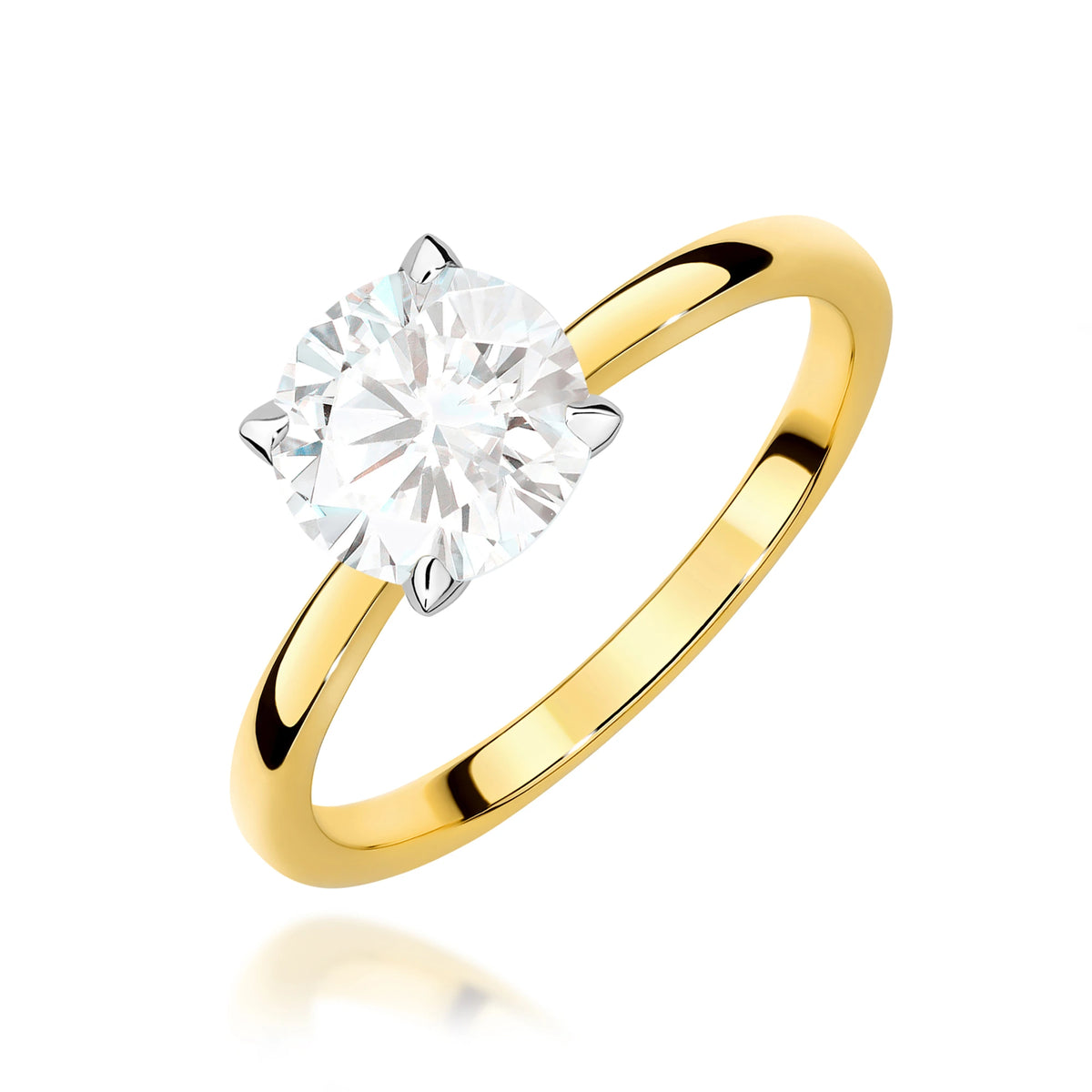 Prsten ze žlutého zlata – lab-grown diamant Round/Brilliant o hmotnosti 1,50 ct