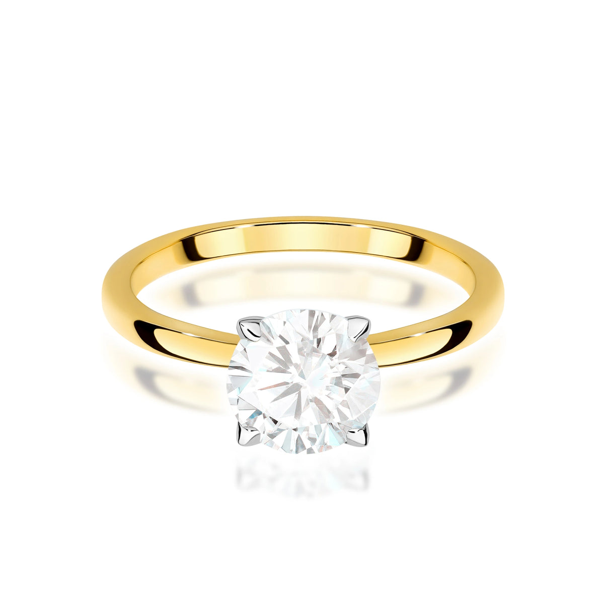 Prsten ze žlutého zlata – lab-grown diamant Round/Brilliant o hmotnosti 1,50 ct