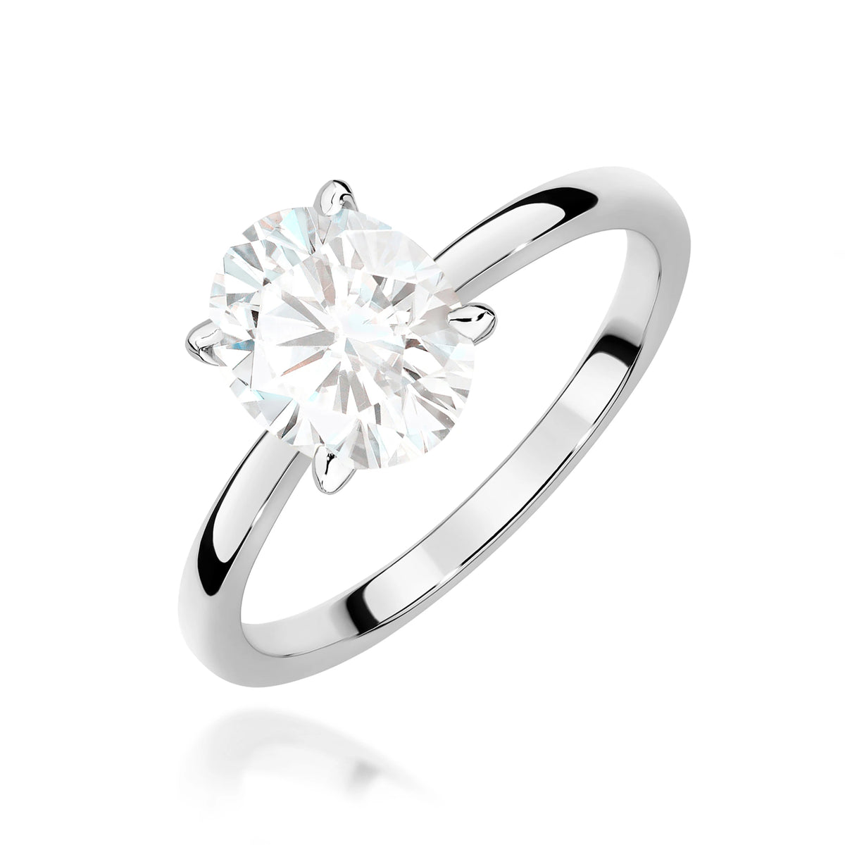 Prsten z bílého zlata s lab-grown diamantem 1,50 ct Oval