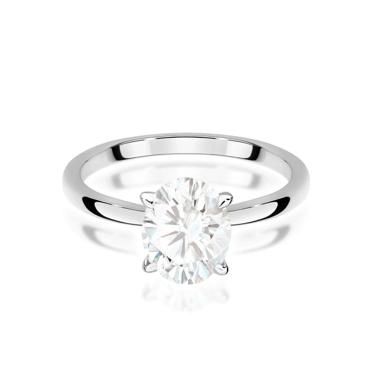 Prsten z bílého zlata s lab-grown diamantem 1,50 ct Oval