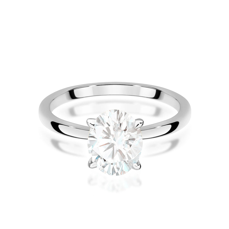 Prsten z bílého zlata s lab-grown diamantem 1,50 ct Oval