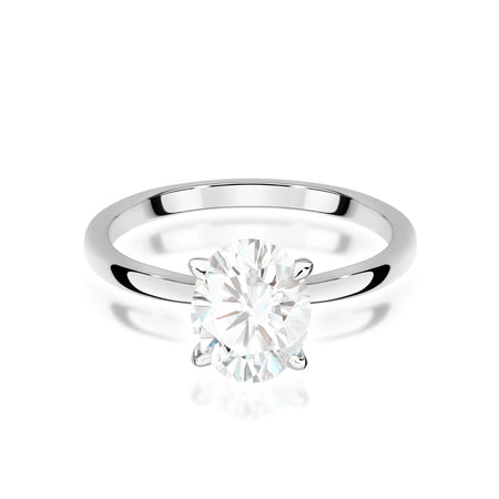 White Gold engagement ring with Oval 1.00 ct Lab-grown Diamond by GREMARI, 14K (585) gold