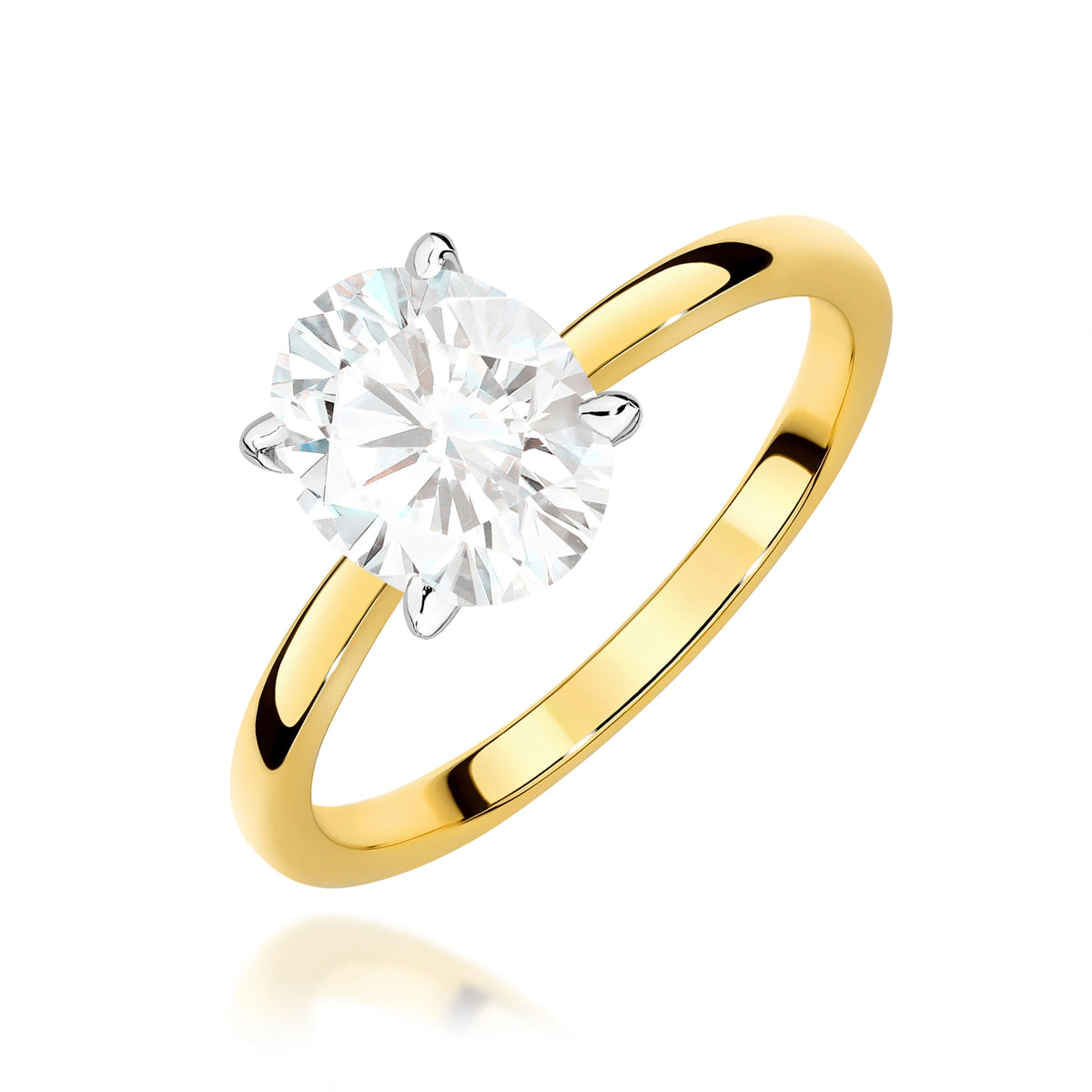 Prsten ze žlutého zlata s lab-grown diamantem 1,50 ct Oval