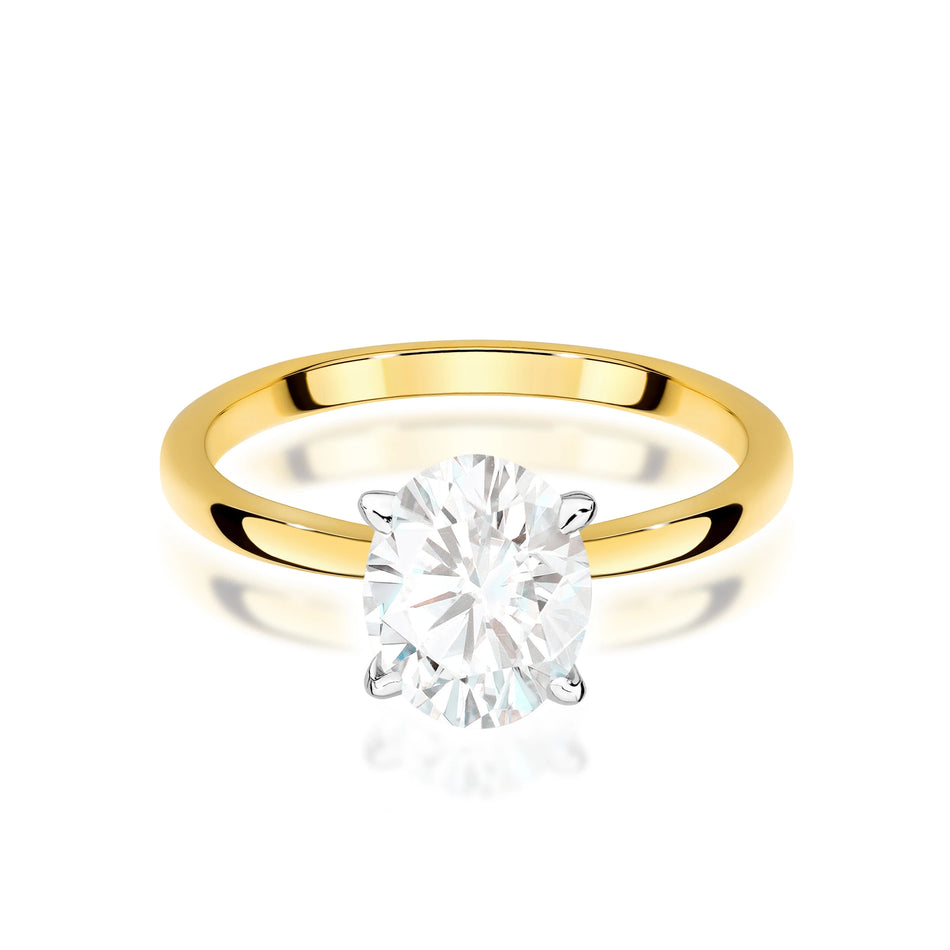Prsten ze žlutého zlata s lab-grown diamantem 1,50 ct Oval