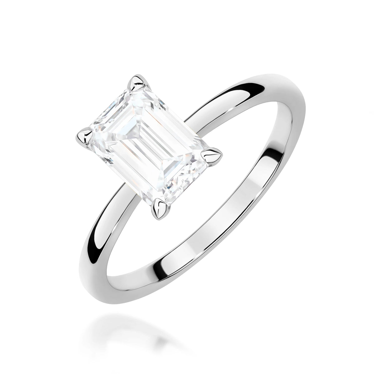 Prsten z bílého zlata – lab-grown diamant Emerald o hmotnosti 1,50 ct