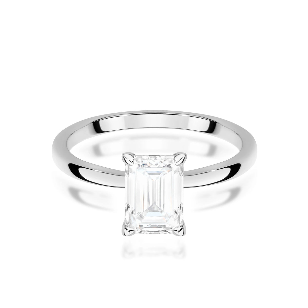 Prsten z bílého zlata – lab-grown diamant Emerald o hmotnosti 1,50 ct