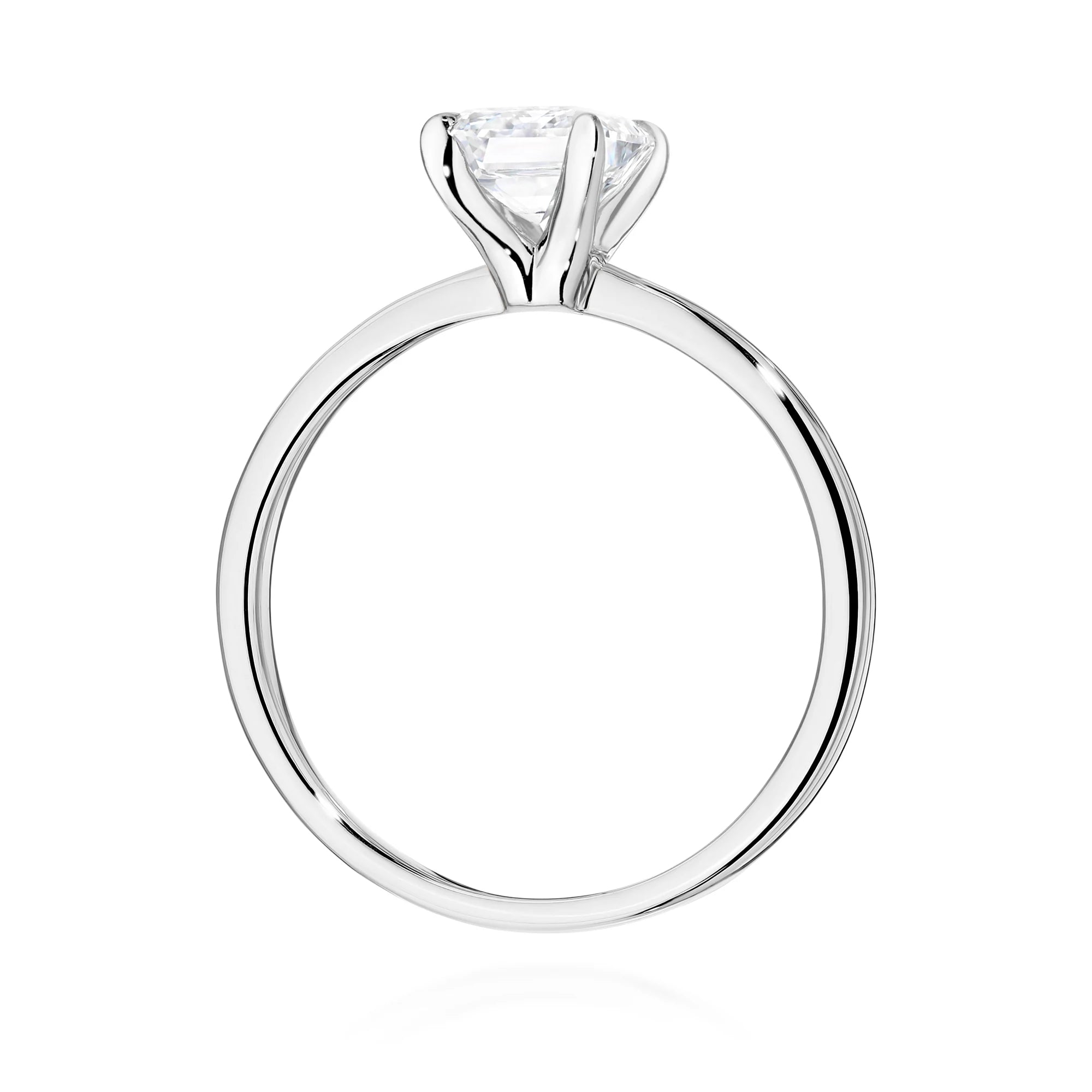 GREMARI 14K (585) White Gold engagement ring with Emerald 1.00 ct Lab-grown Diamond