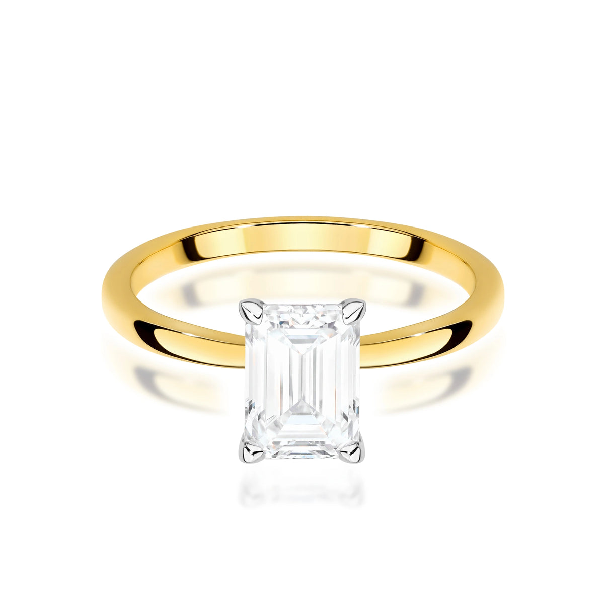 Prsten ze žlutého zlata – lab-grown diamant Emerald o hmotnosti 1,50 ct