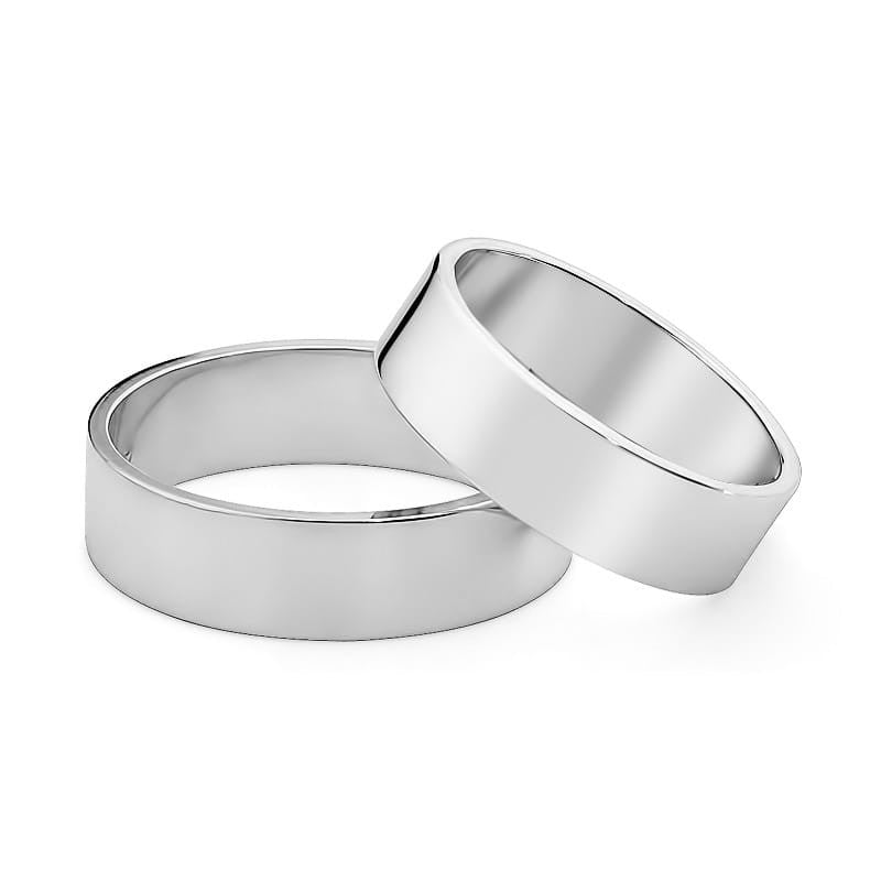 Klasické ploché zlaté snubní prsteny 6mm