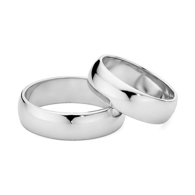 Klasické půlkulaté zlaté snubní prsteny 6mm