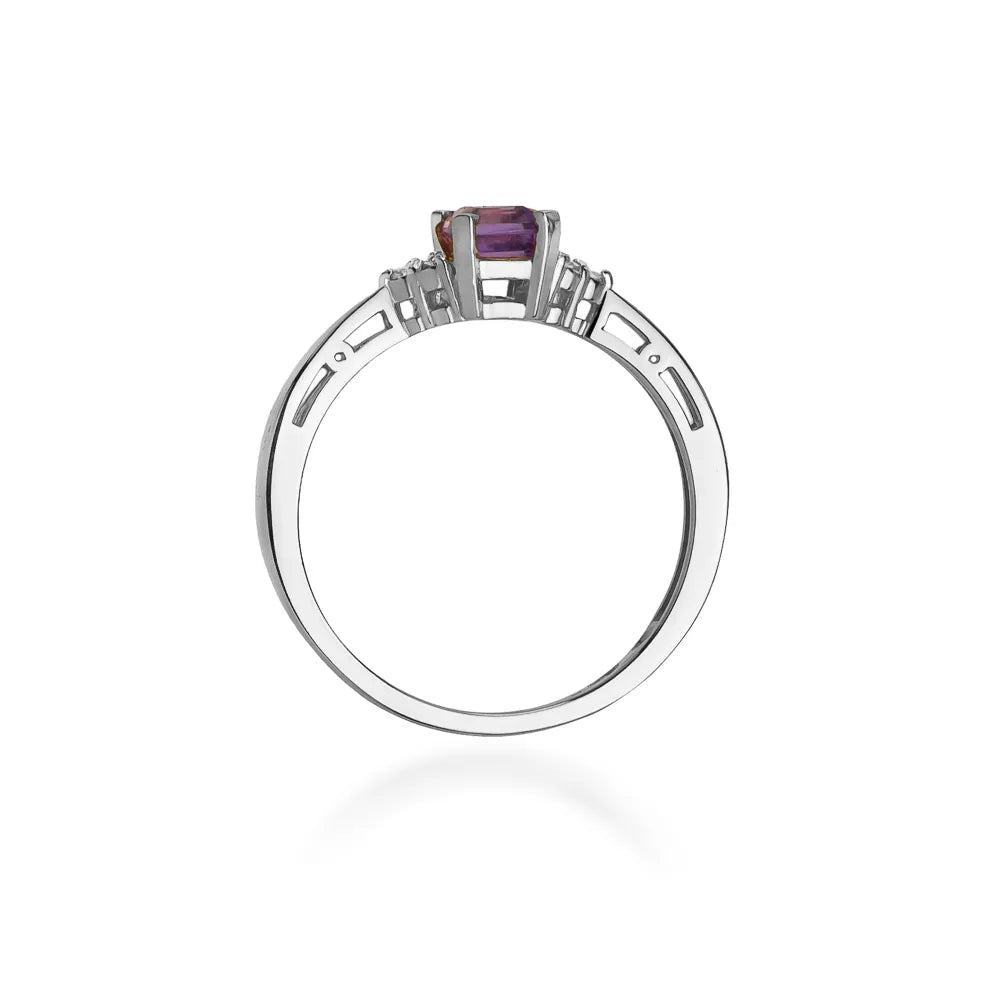 zlatý prsten s 0,50ct ametystem a diamanty w0002-amv-01