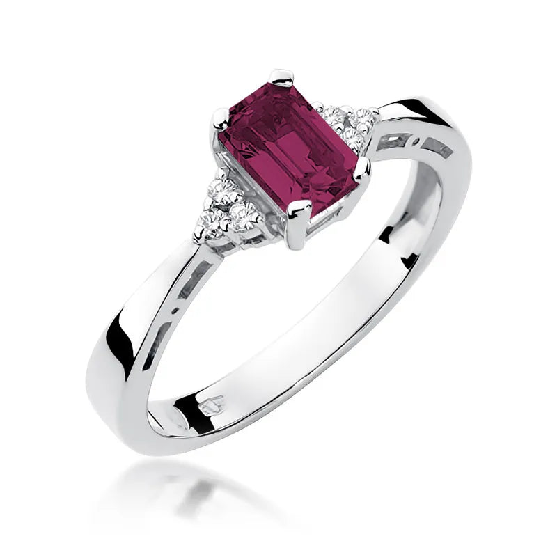 zlatý prsten s 0,80ct rubínem a diamanty w0002-rur-01