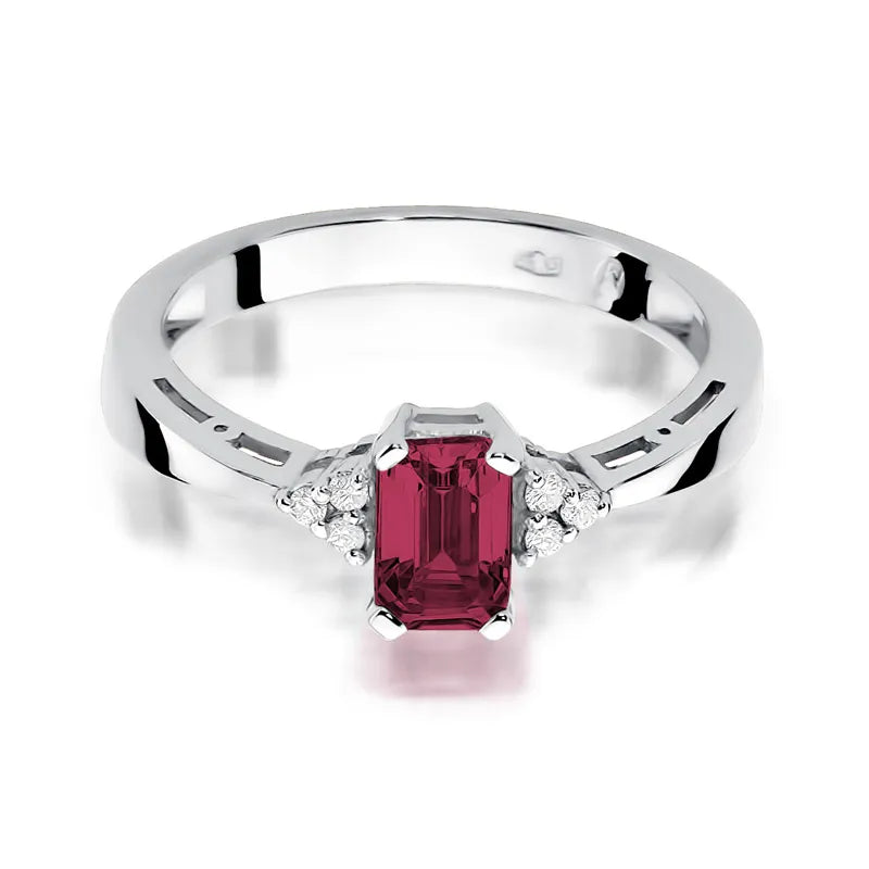 zlatý prsten s 0,80ct rubínem a diamanty w0002-rur-01