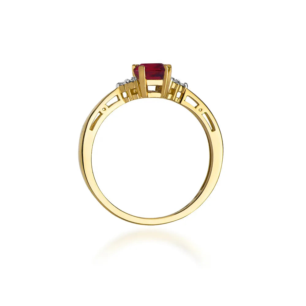 zlatý prsten s 0,80ct rubínem a diamanty w0002-rur-01