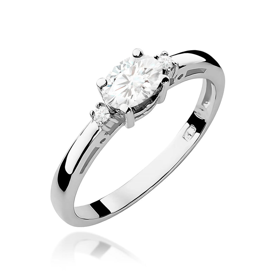 Lab-grown Diamond Engagement Ring in 585 White Gold
