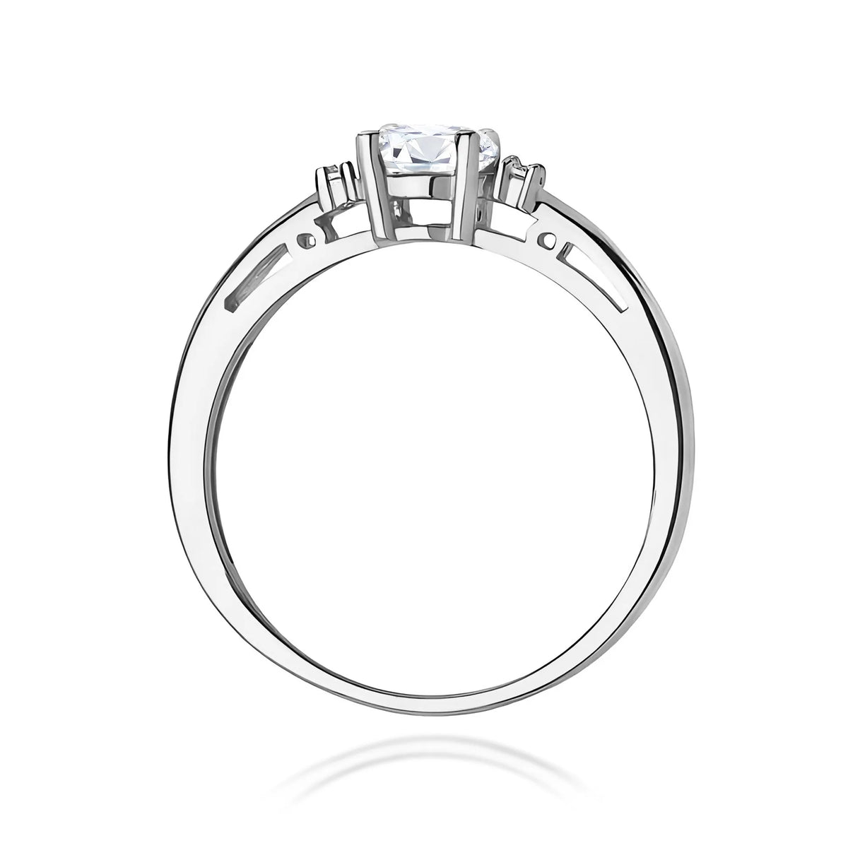 Zásnubní prsten s diamantem Lab-grown v 585 bílém zlatě