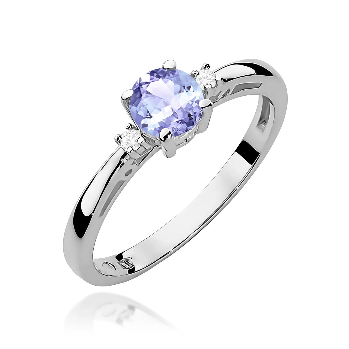 zlatý prsten s 0,50ct tanzanitem a diamanty w0010-tap-01