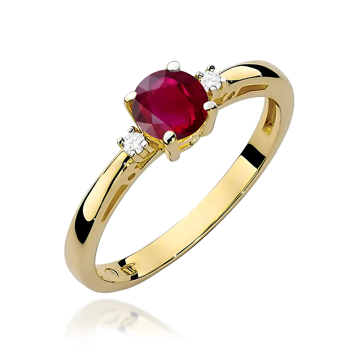 zlatý prsten s 0,60ct rubínem a diamanty w0010-rur-01