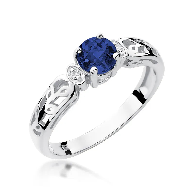 zlatý prsten s 0,50ct safírem a 0,02ct diamanty w0014-sab-01