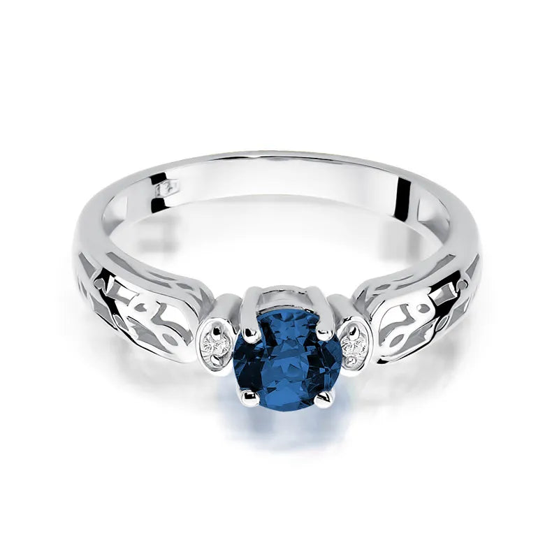 zlatý prsten s 0,50ct safírem a 0,02ct diamanty w0014-sab-01
