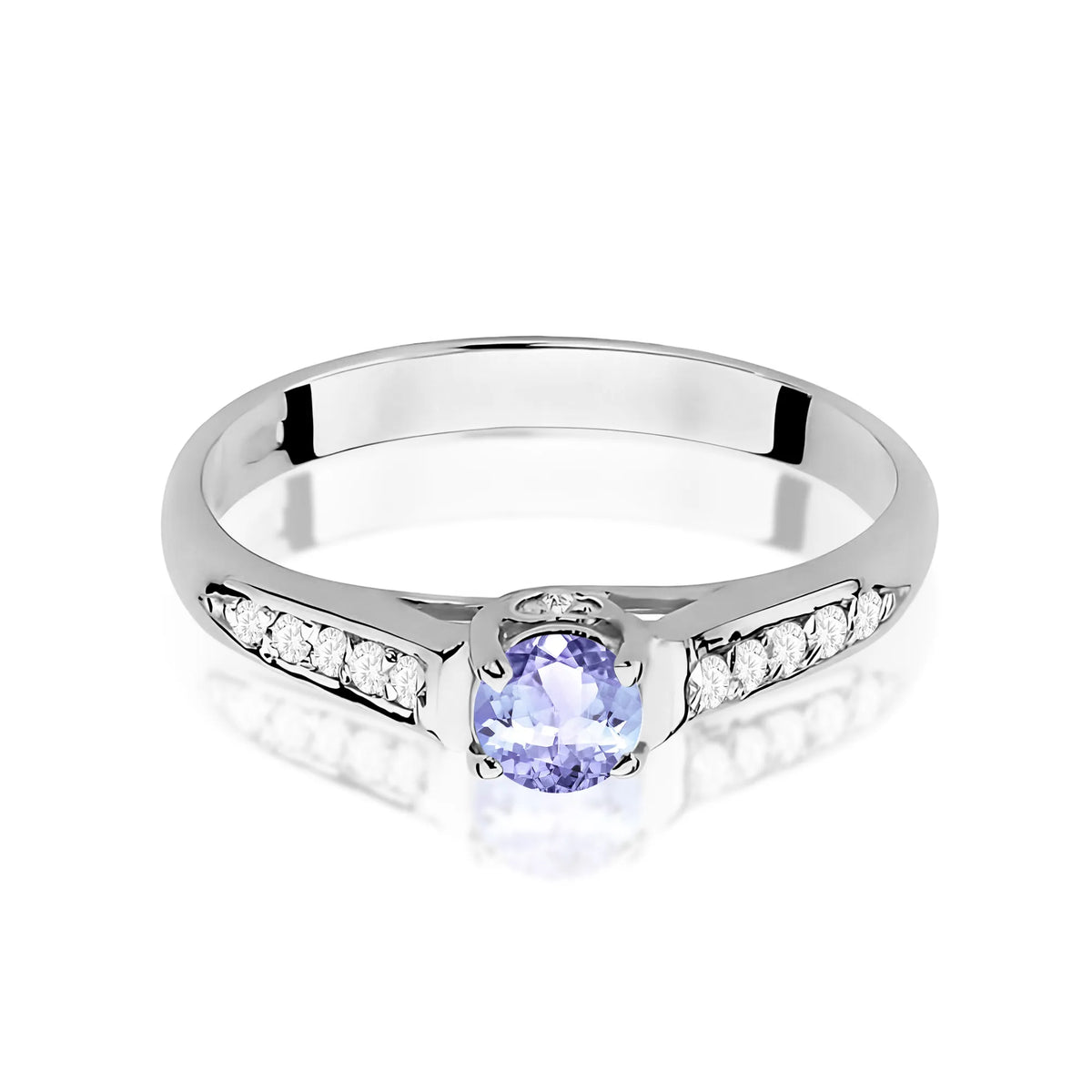 zlatý prsten s 0,35ct tanzanitem a 0,103ct diamanty w0016-tap-01