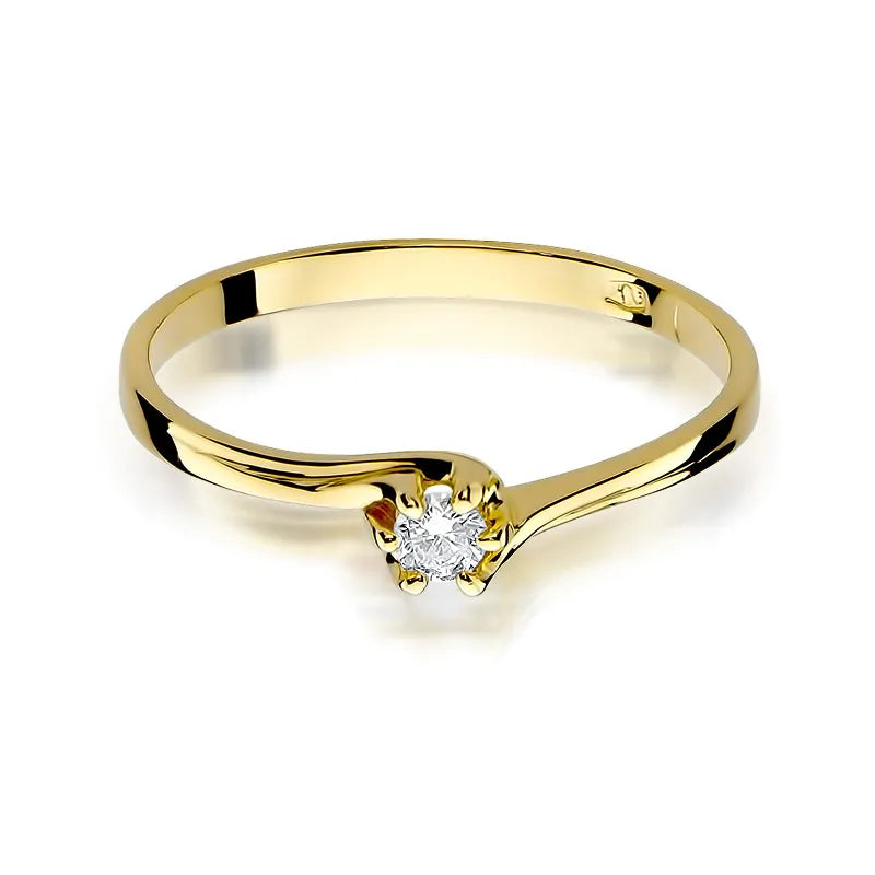 zlatý prsten s diamantem 0,10 ct w0021-diw-01