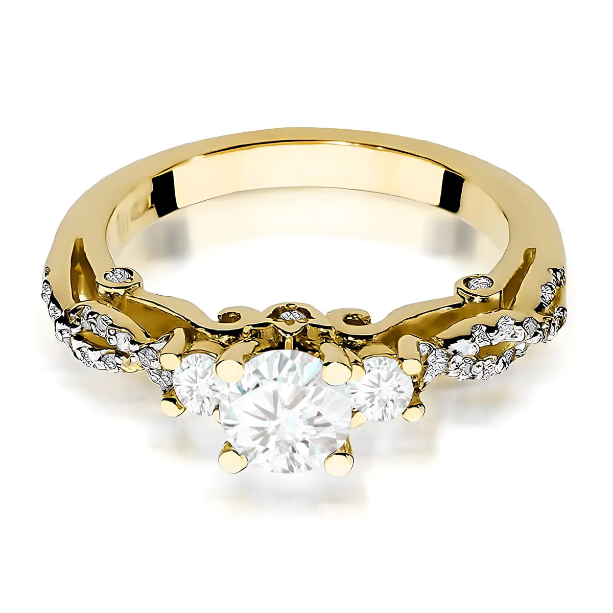 zlatý prsten s 0,70 ct a 0,339 ct laboratorně vytvořenými diamanty w0023-ldw-02