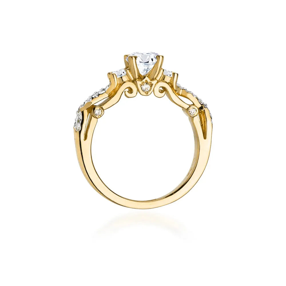 zlatý prsten s 0,70 ct a 0,339 ct laboratorně vytvořenými diamanty w0023-ldw-02