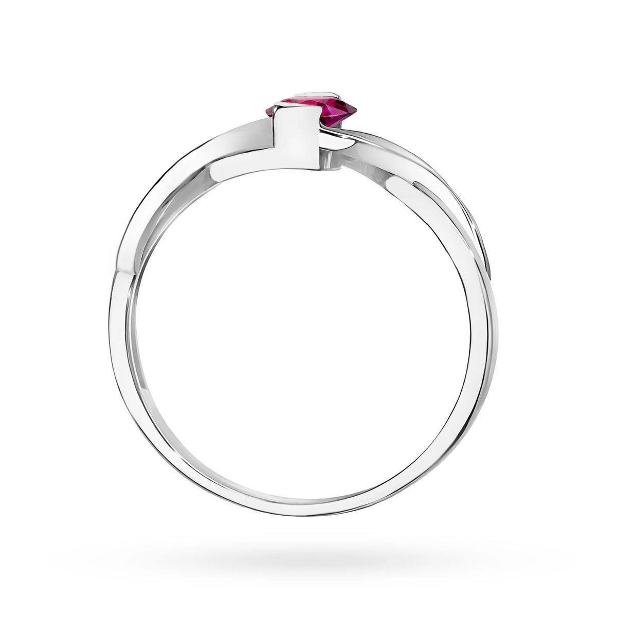 Prsten z bílého zlata s 0,50ct rhodolitem a 0,05ct diamanty