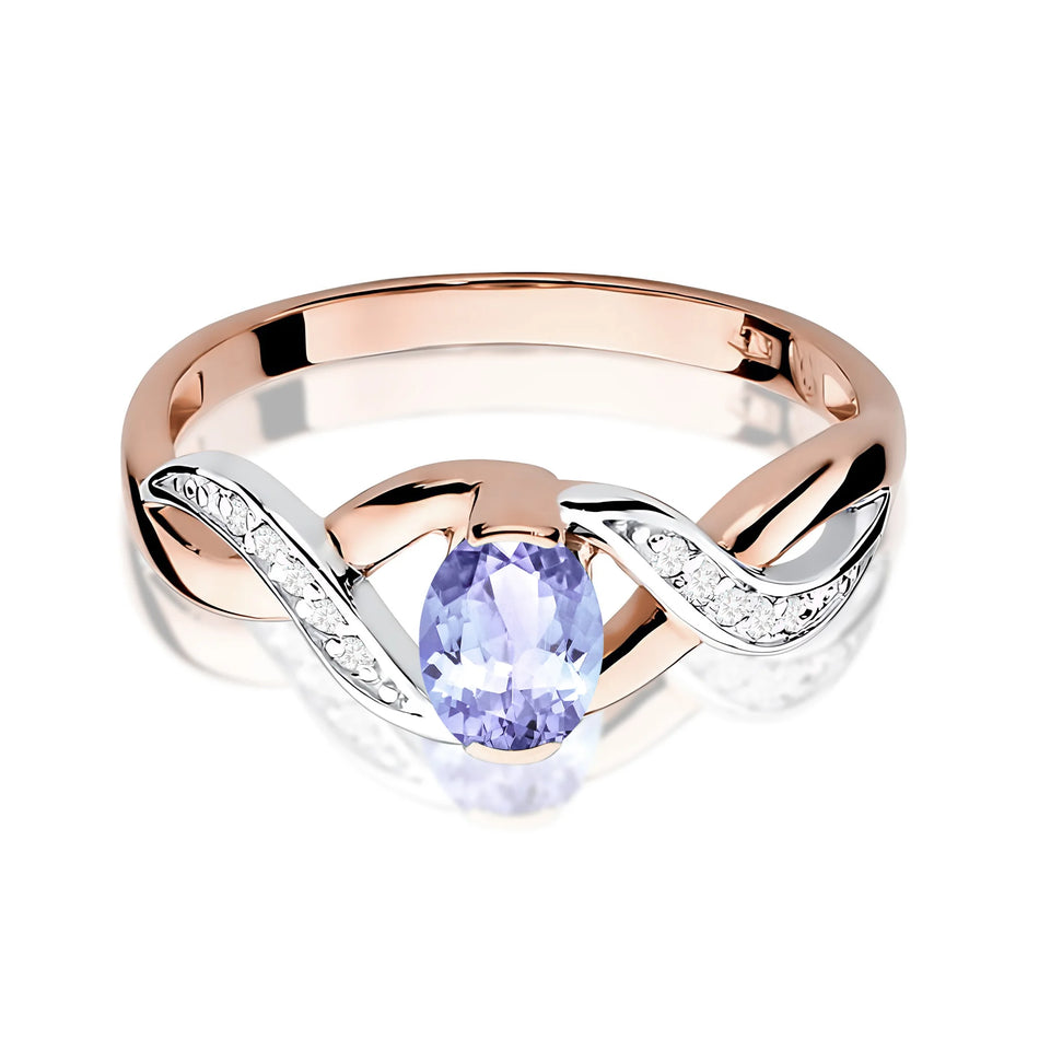 Zlatý prsten s 0,40ct tanzanitem a 0,05ct diamanty